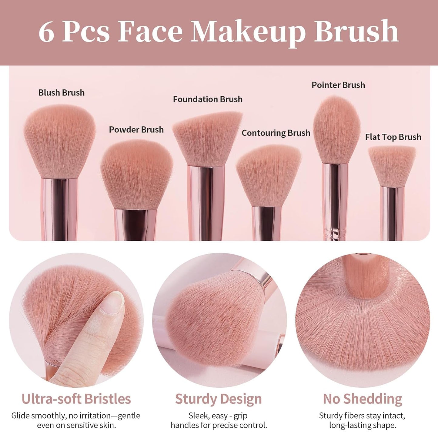 MAANGE Professional Synthetic Foundation & Concealer Blending Brush Set