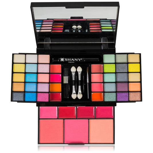 SHANY 'Fix Me Up' Makeup Kit – Compact Travel Makeup Set for Adults & Teens | Eye Shadows, Lip Colors, Blushes, and Applicators – Perfect Giftable Makeup Kit