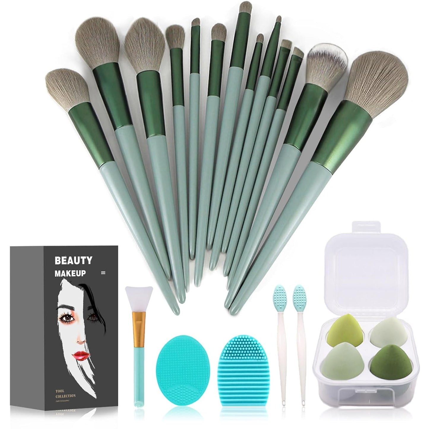 Makeup Brushes Set – Professional Foundation, Eyeshadow, and Blending Brushes | Complete Makeup Brush Kit for Face and Eyes | Perfect for Beginners and Pros