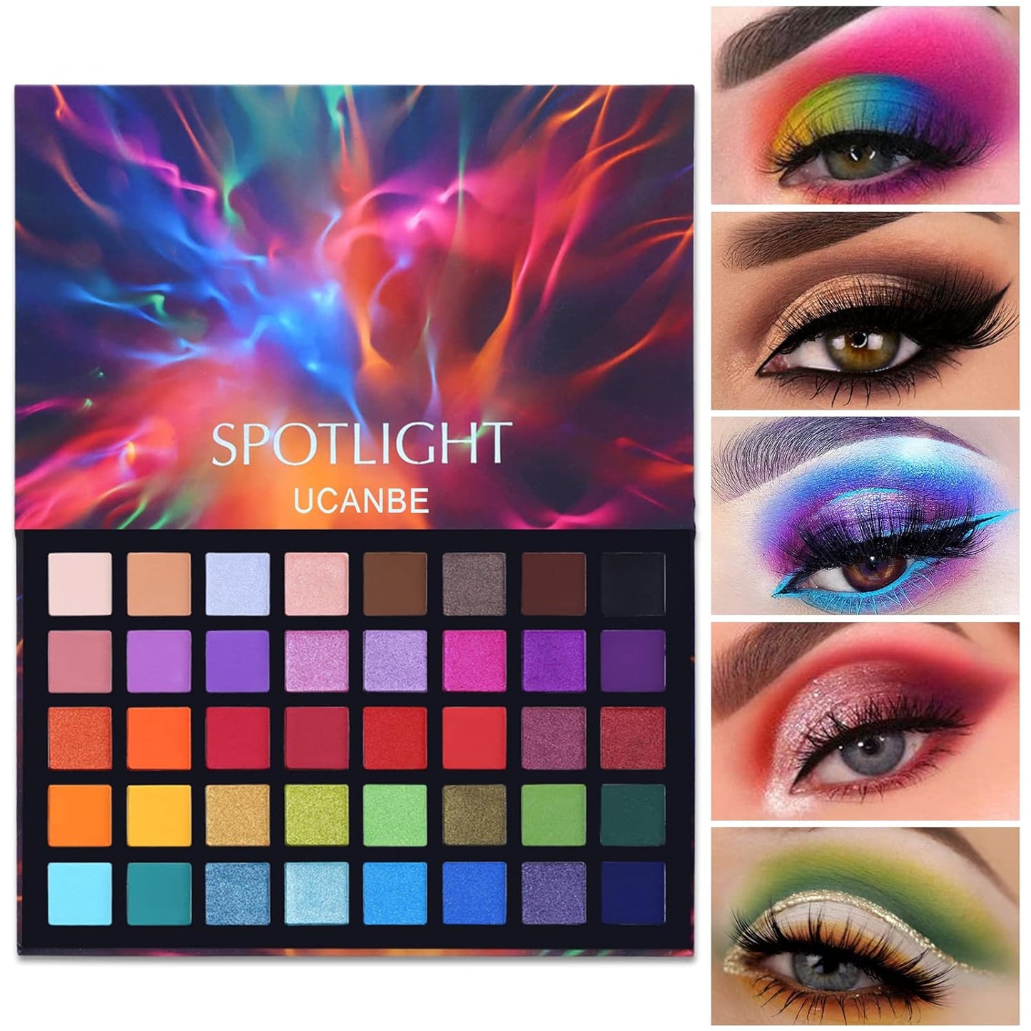 UCANBE Spotlight Eyeshadow Palette – 40 Color Matte Shimmer Waterproof