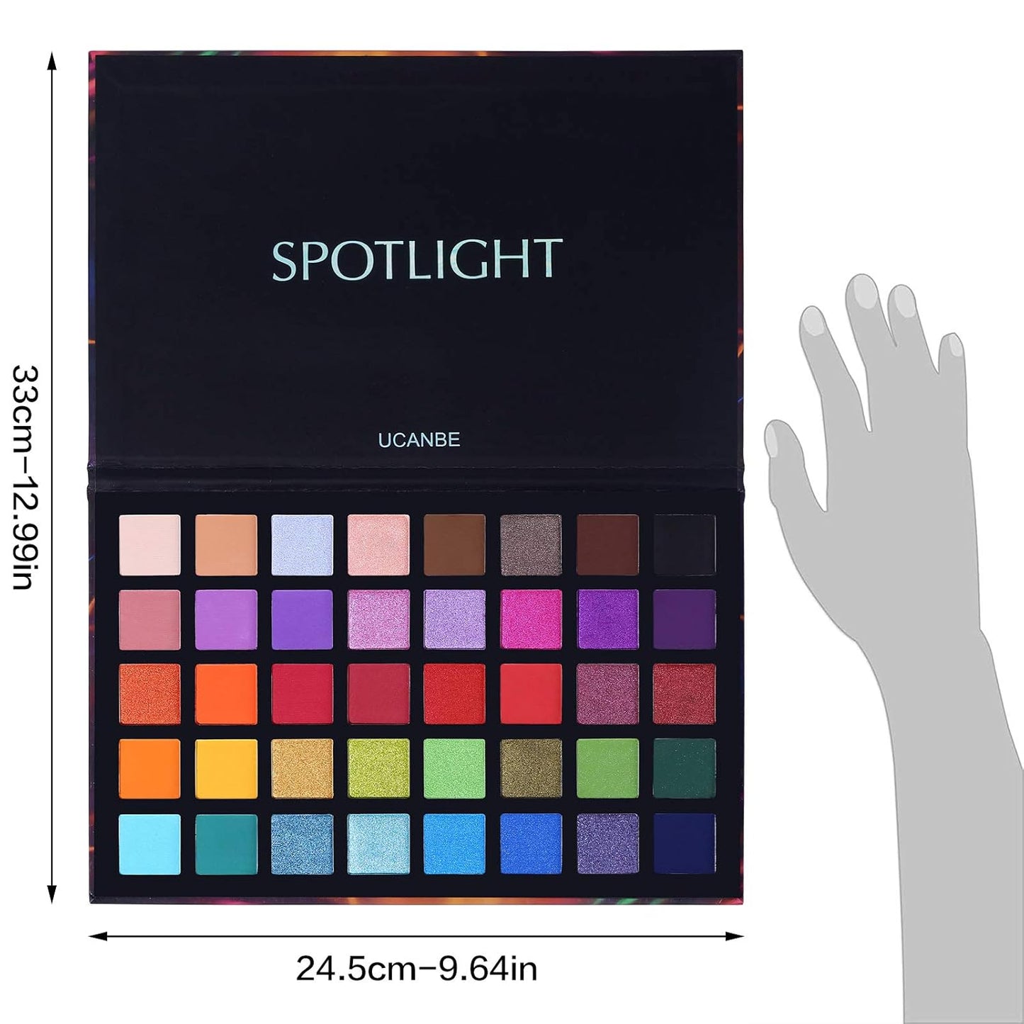 UCANBE Spotlight Eyeshadow Palette – 40 Color Matte Shimmer Waterproof
