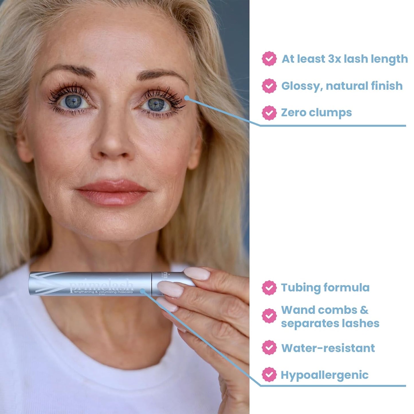 Prime Prometics PrimeLash Mascara for Women Over 50 – Volumizing & Lengthening