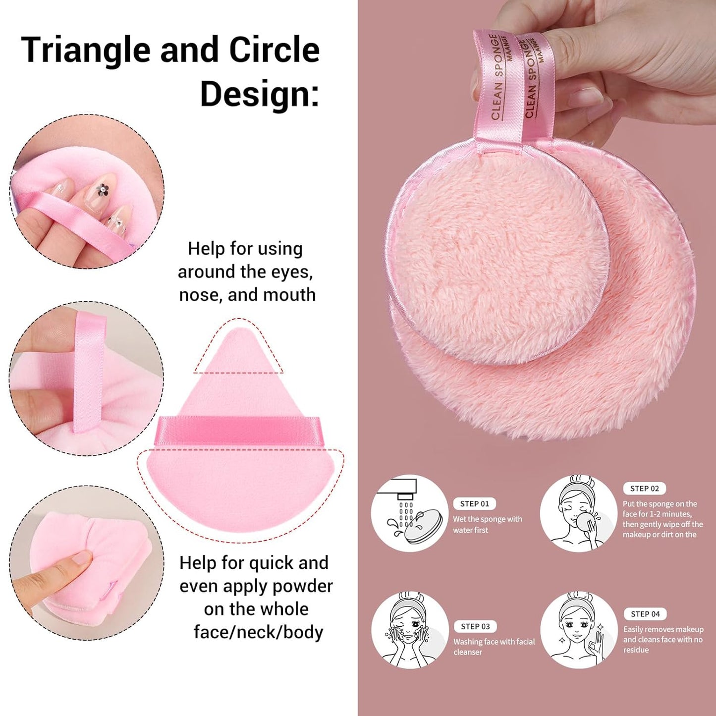 MAANGE Professional Synthetic Foundation & Concealer Blending Brush Set