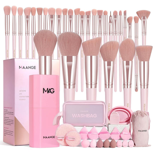 MAANGE Professional Synthetic Foundation & Concealer Blending Brush Set