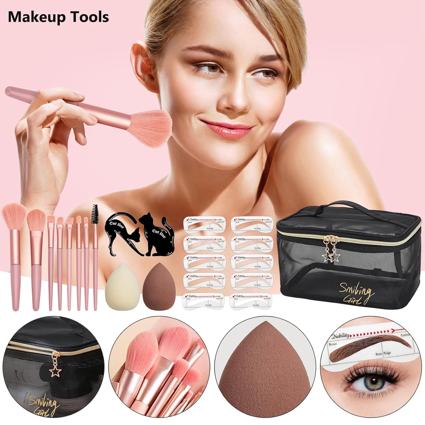 CHAFFUL All-in-One Makeup Kit for Women – Full Makeup Gift Set with Foundation, Face Primer, Eyeshadow, Contour Palette, Lipstick, Eyeliner, Mascara, Brushes & Travel Bag | Complete Makeup Essentials for Daily Use