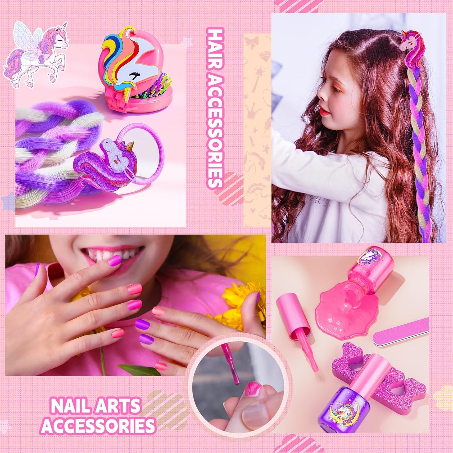 Kids Makeup Kit for Girls – Pink Flying Horse Makeup Set with Storage Case, Pretend Play Cosmetic Set for Ages 3-12 | Includes Eyeshadow, Blush, Lipstick, Brushes – Perfect Christmas & Birthday Gift  Product Description: